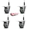 Service Caster 3.5'' Gray Poly Swivel 3/4'' Expanding Stem Caster Set Total Lock Brake, 4PK SCC-EXTTL20S3514-PPUB-34-4 - alternate 4